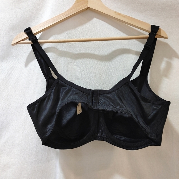 Cacique Smooth Lightly Lined Balconette Bra Black 40D Medium Coverage Molded Cup - Picture 2 of 7